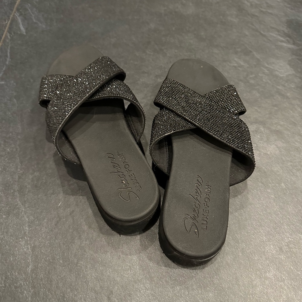 Skechers Black Slide Sandals